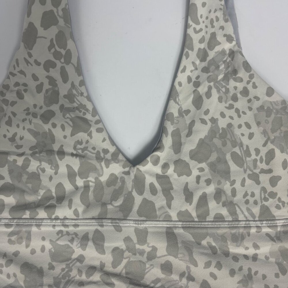 Lululemon Align V-Neck Bra Light Support A/B Cup Size 12 Cheetah Camo Antique Wh - Picture 5 of 10
